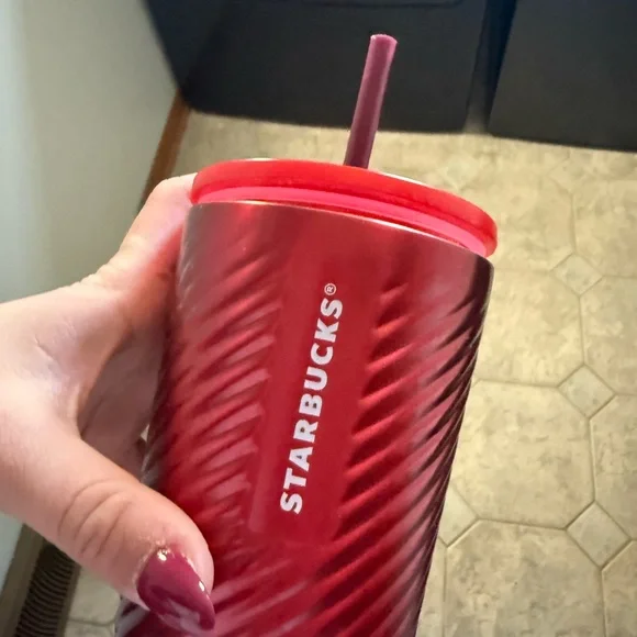 Starbucks Bold Red Tumbler with Lid - Picture 5 of 6